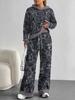 Dark Camouflage European And American Autumn And Winter Casual Long-Sleeved Suit Women'S Hooded Sweater And Trousers Two-Piece Set