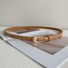 Adjustable Thin Belt Zinc Zinc Alloy Thin Waist Belt Fashion PU Leather Waistband  Daily