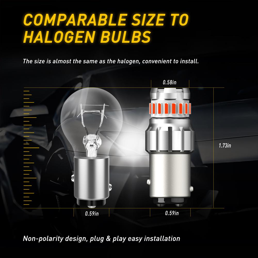 AUXITO 2Pcs 1157 P21/5W BAY15D LED Bulbs Canbus Red Car Brake Stop Tail Lights Reverse Lamp Automotive Light Super Bright 12V Bulbs 7