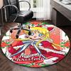 1pc Christmas Sailor Moon Anime Round Carpet  Office Chair Mat, NonSlip Rug for Home Decor, Living Room, Bedroom