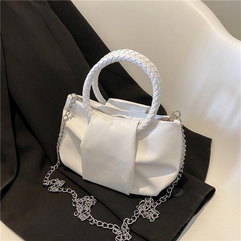 Women Crossbody Bag Soft Leather Solid Minimalist Female Single Shoulder Bags Fashion Pleated High Quality Messenger Bag