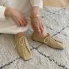Luxury Designer Shoes for Women New Flat Shoes Women Casual Roses Lace-Up Low Rubber Basic Cross-tied Leisure Square Toe Shoes