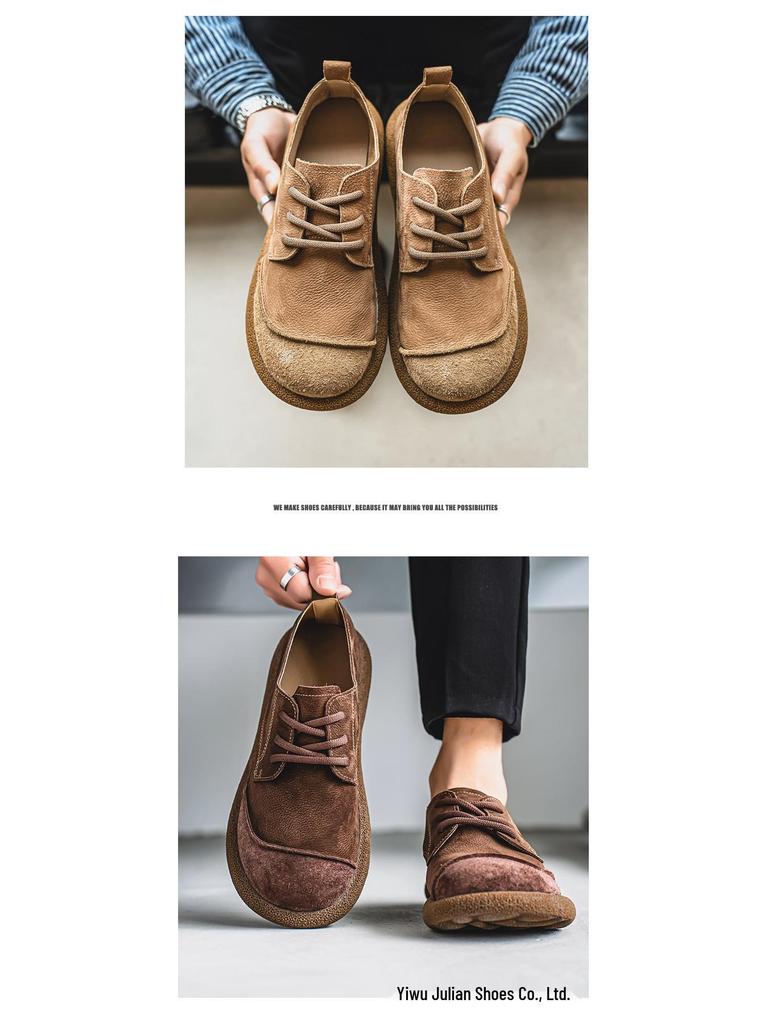 Men's Top Grain Leather Casual Shoes - 2025 Summer Edition, Big Toe Genuine Leather, Breathable Non-slip Soft Sole.