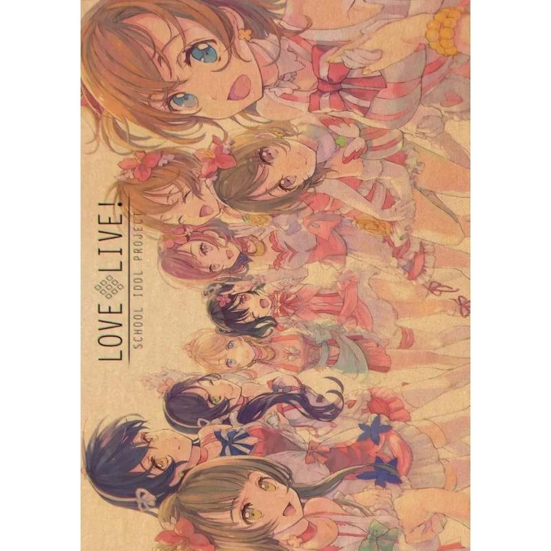 Love Live School Idol Project Anime Posters Retro Poster Home Decor Wall Art Canvas Painting Photos for Children's Room Decor