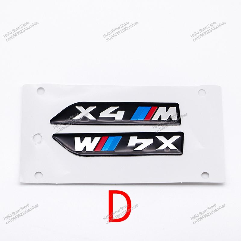 2Pcs Premium Fender Side Badge Emblem for BMW M Power X1 X2 X3 X4 X5 X6 Glossy Black Sticker Logo 6.8cm 8.4cm Car Styling Decor