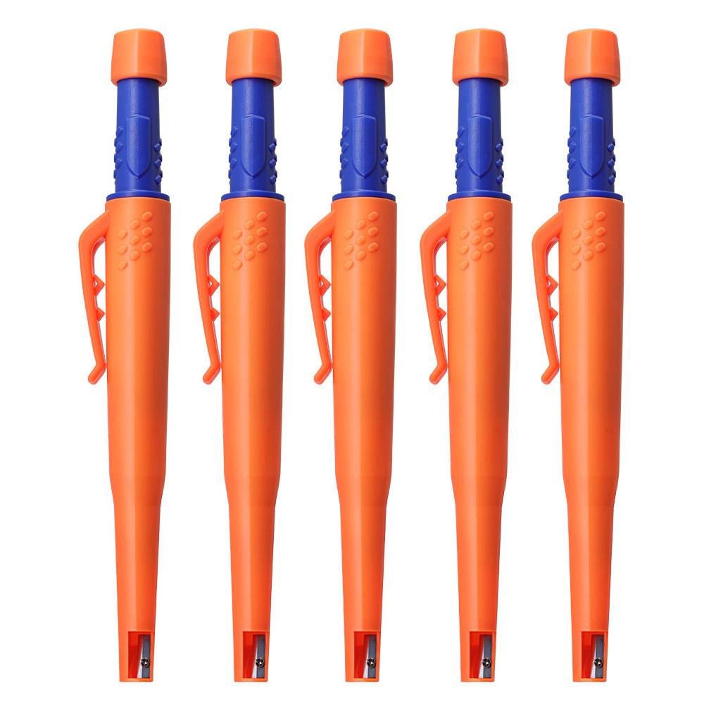 5Pcs Solid Carpenter Pencils, Refill Deep Hole Marking And Drawing With 2.8mm Reliable And Durable Lead For Carpenters Engineer