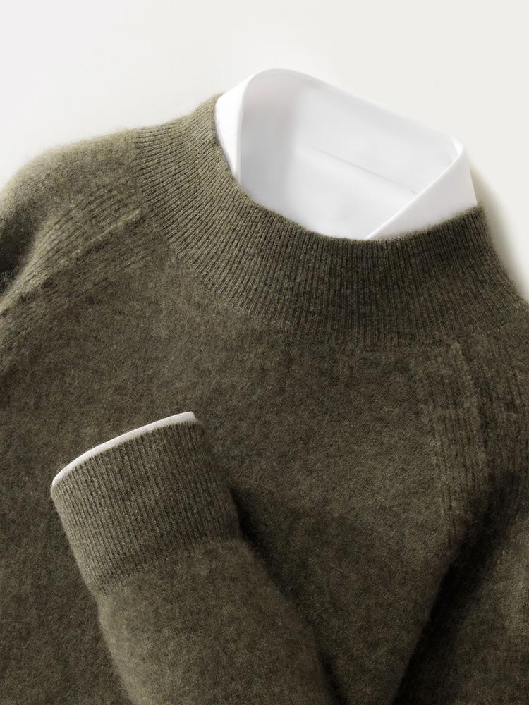 Autumn/Winter Cashmere Sweaters, Men'S Half-Turtleneck Cashmere Knitted Men'S Sweater, Base Layer For Loose And Warm Fit