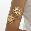 Bohemian Metal Flower Arm Bracelet Women Vintage Punk Style Hollow Bangle Adjustable Upper Arm Cuff Party Jewelry Accessory