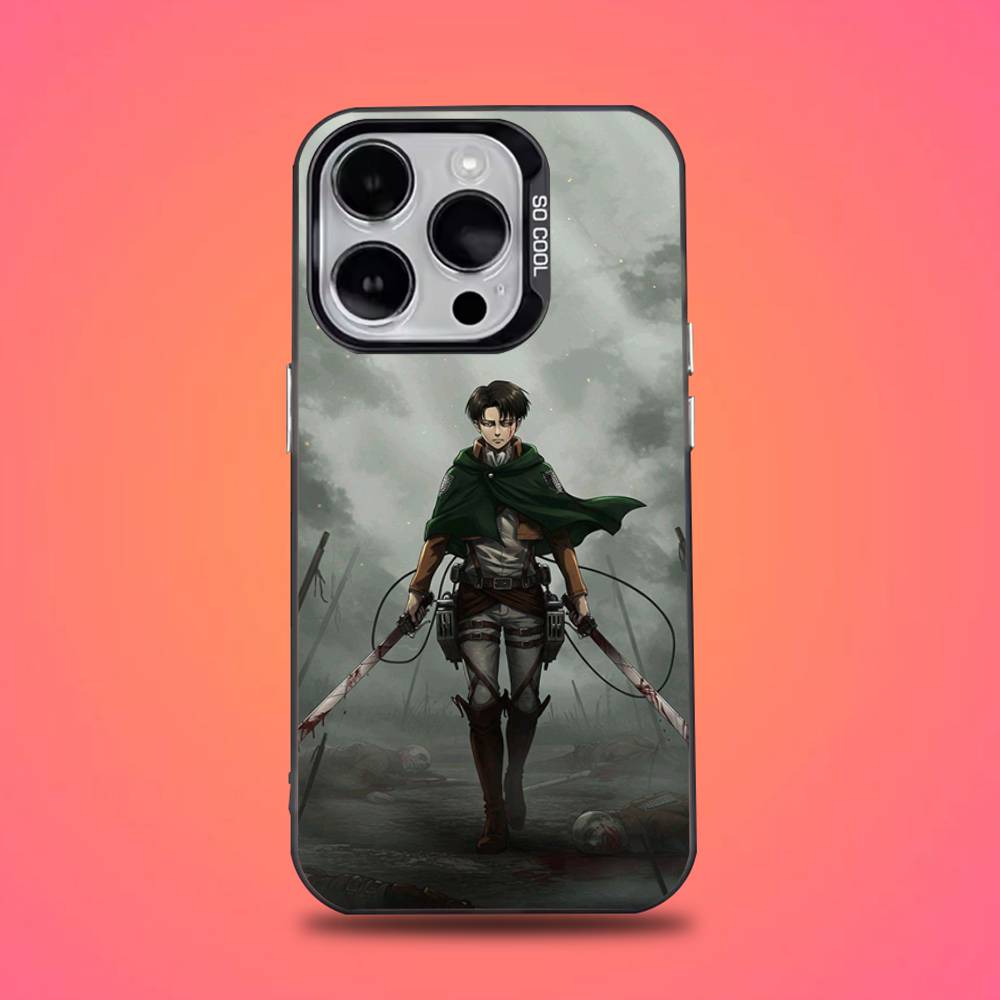 Levi Ackerman Attack On Titan Phone Case For iPhone 16,15,14,13,12,11,Mini,Pro,E,SE4,XS,MAX Black Candy Matte Cover