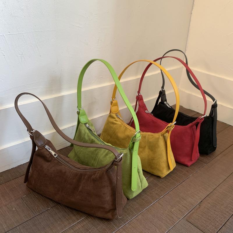Women's Suede Shoulder Bag: Versatile, Fashionable Crossbody & Underarm Design
