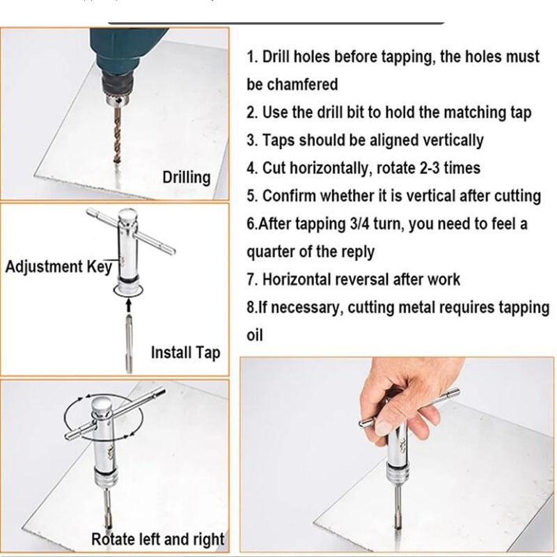 Cheie reglabilă cu clichet M3-8 M5-12, suport pentru șuruburi cu filet masculin, ștecher metric, scule manuale