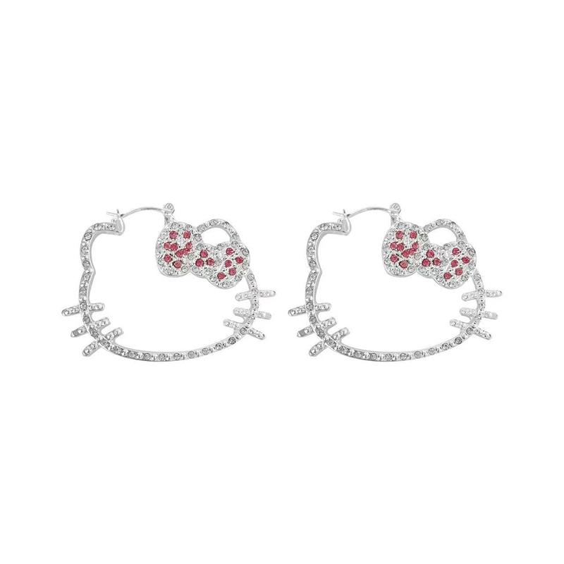 Kawaii Shiny Hello Kitty Earrings Women Harajuku Japanese Cute Charming Hello Kitty Earrings Accessories Birthday Gift
