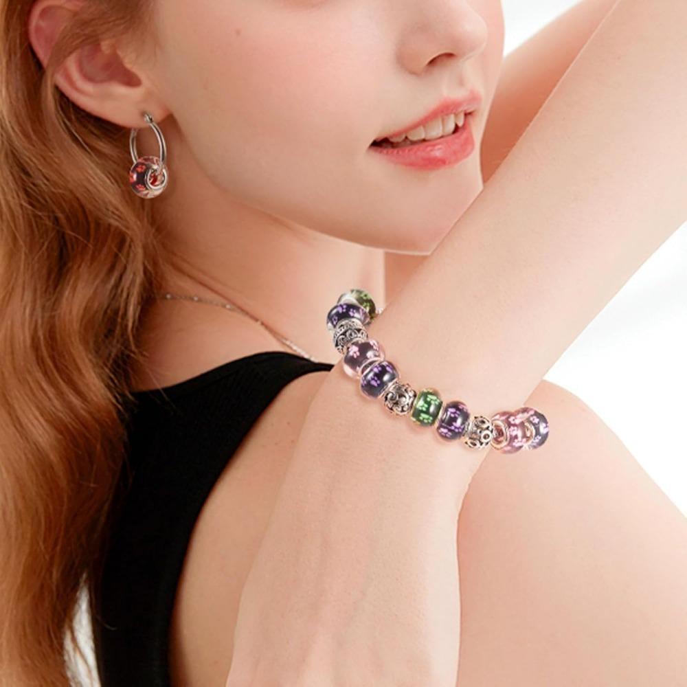 5/15/30pcs Resin Material Flower Pattern Large Hole Bead Decorative Bead Craft Bead DIY Bracelet Necklace Earrings Keychain Jewelry Accessories
