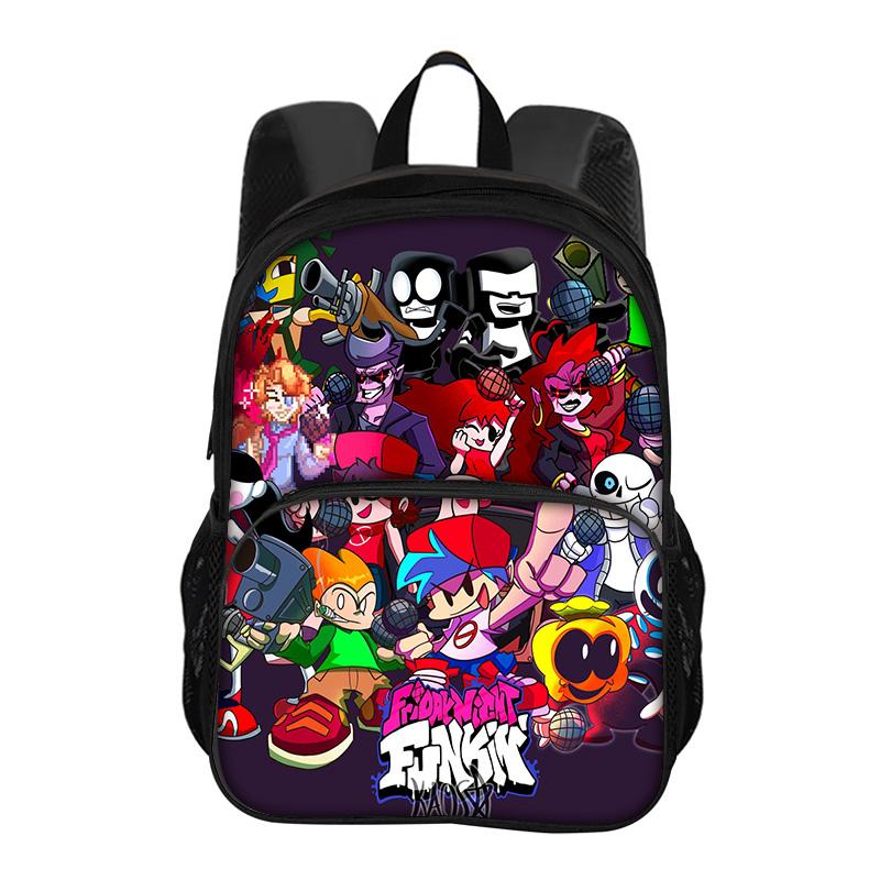 Friday Night Funkin Round Front Bag Backpack Versatile Fashion Trend Cartoon Boy and Girl School Birthday Best Gift