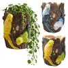Resin Hanging Plant Container Parrot Wall Planter, Wall-Mounted Tree Stump Pot, Indoor Outdoor Garden Decor Tropical Bird Flowerpot for Patio