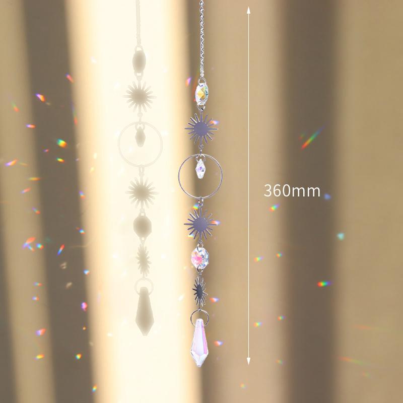 Hanging Crystal Wind Chimes Sun Catcher Fairy Butterflies Stained Glass Sun Catcher Window Drop Bell for Room Garden Decor