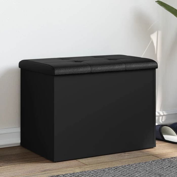 VidaXL Banc de Rangement, Coffre de Rangement avec Coussin, Organisateur de Vêtements Jouets Couloir Salon, Moderne, Noir 835041