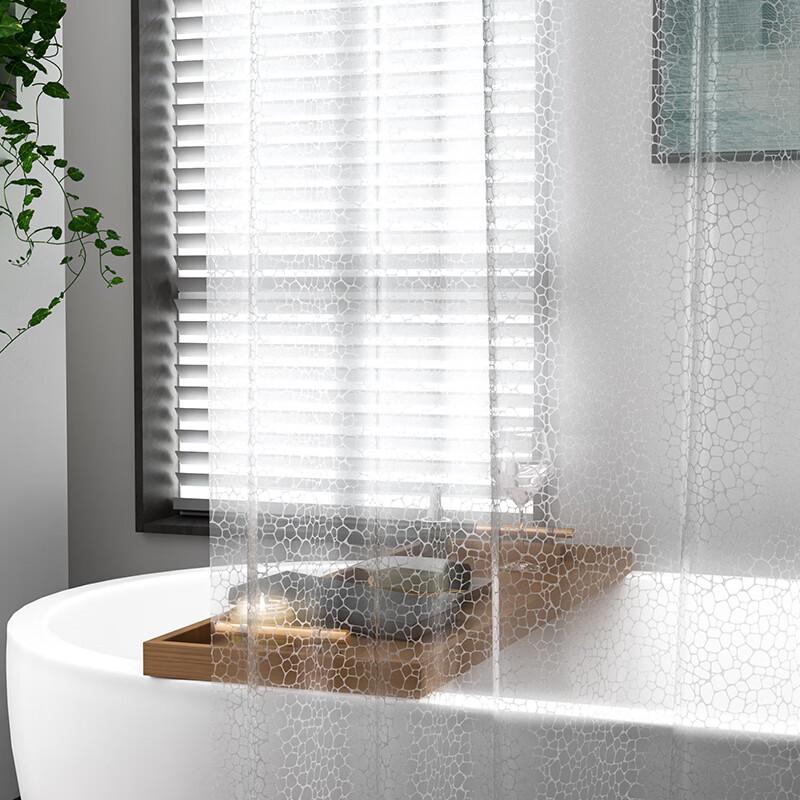 

Stone Pattern Punch-Free Waterproof Shower Curtain