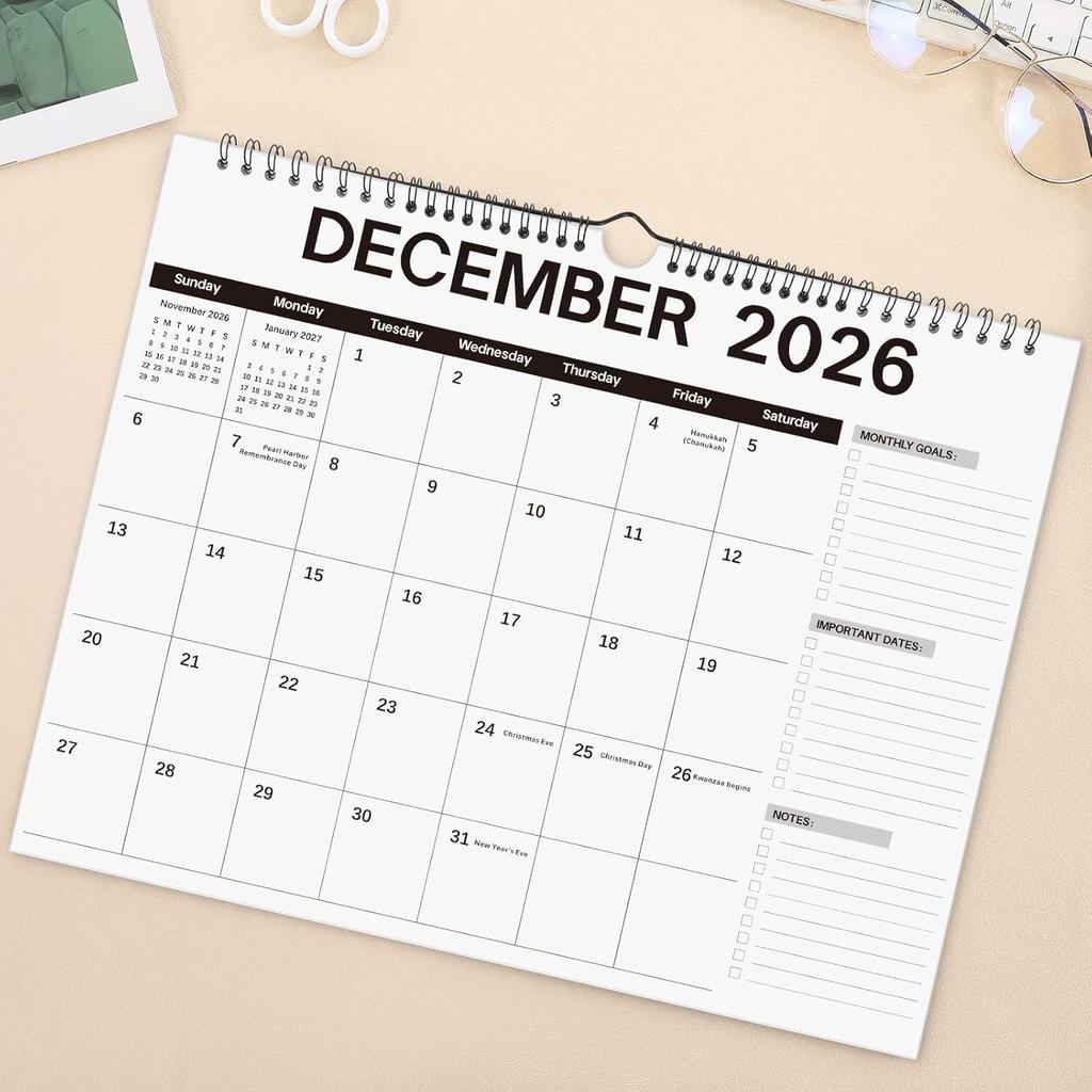 2026 Wall Calendar, 2026 Monthly Wall Calendar,18 Months Calendar Planner 11.5"x14.5",Planner with Thick Paper for Planning and Organizing for Home,