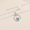 6.5mm S925 Sterling Silver Round Halo Moissanite Pendant Necklace D VVS1 Exquisite Fine Jewelry For Women