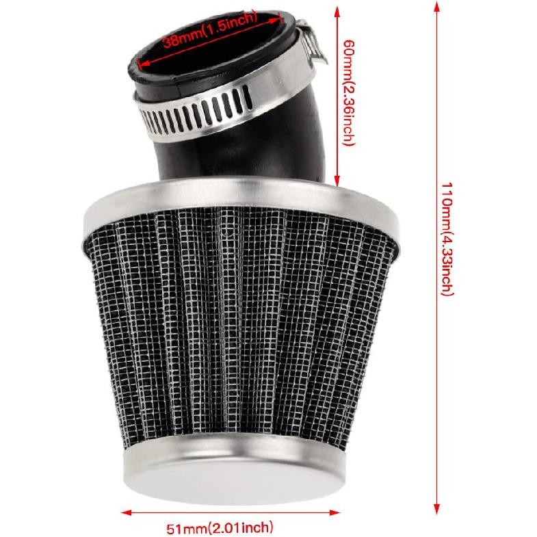 HIAORS 38Mm Bent Rubber Tube Air Filter Cleaner For 110Cc 125Cc CRF SSR Sunl Taotao Pit Dirt Bike ATV Quad