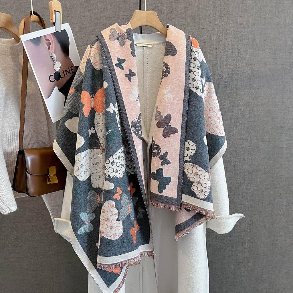 Women Cashmere Thick Warm Blanket Autumn New Retro Print Scarf Female Winter Luxury Fashion Shawl Wrap Poncho Echarpe Pashmina