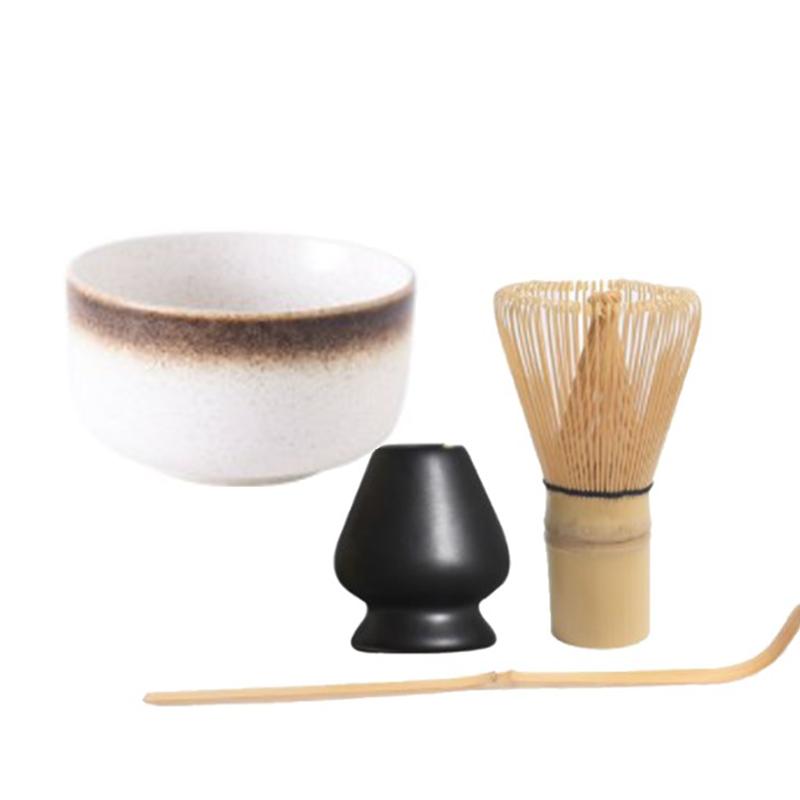 1/4/6 Pcs Bamboo Matcha Whisk Scoop and Holder Matcha Bowl with Strainer Japanese Matcha Ceremony Accessory for Family Beginner