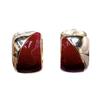 Vintage Red Enamel Earrings: Cherry Drip Square, Light Luxury for Women