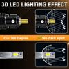 2Pcs 3D LED H7 Headlight Bulbs Canbus No Errors 6 Sided 1:1 Super 360 H7 Plug and Play Mini HeadLamp Size Wireless with Fan CSP Turbo Lamp 6000K 12V