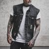 Chaleco vaquero punk casual para hombre sin mangas solapa chaqueta vaquera comercio electrónico
