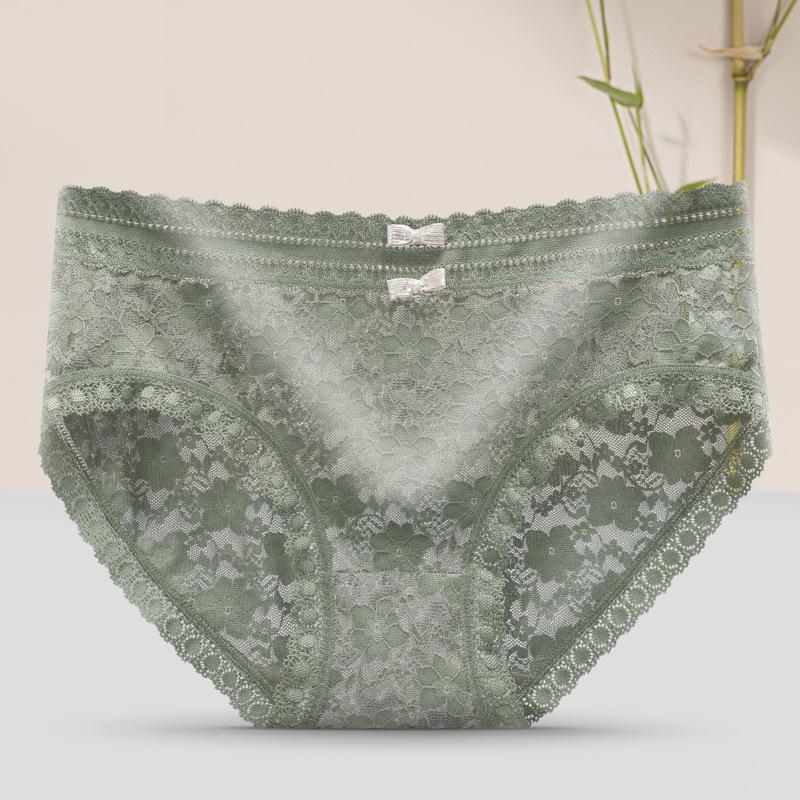 მაქმანებიანი საცვლები ქალებისთვის ნიშნების გარეშე სექსუალური და მომხიბვლელი შუა წელის დუნდულები მაღლა სუნთქვადი ბამბის შუაგულში სუნთქვადი ქალის საცვლები