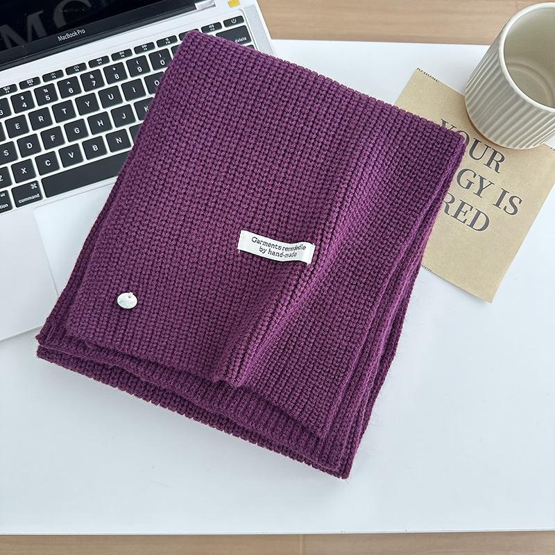 

Осенне-зимний женский однотонный шарф, универсальный теплый шарф, вязаный студенческий шарф, мужской 160*20cm