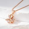 Crystal Flower Pendant Necklace For Women  Rose Gold Color Natural Zircon Accessories Daily Fine Ethnic Jewelry