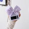 Mode koreanische süße Seide Schleife Leder Armband Kette Telefon Fall für Samsung Galaxy Z Flip 4 Z Flip 3 Zflip 5g Schutzhülle