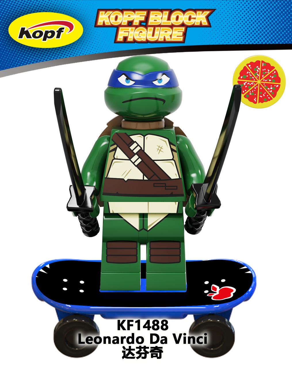 

Kf6125 Серия ниндзя со скейтбордом, строительный блок, фигурка, маленькие частицы, сращенные, игрушка, сумка для черепахи minifigures are about 5 cm high