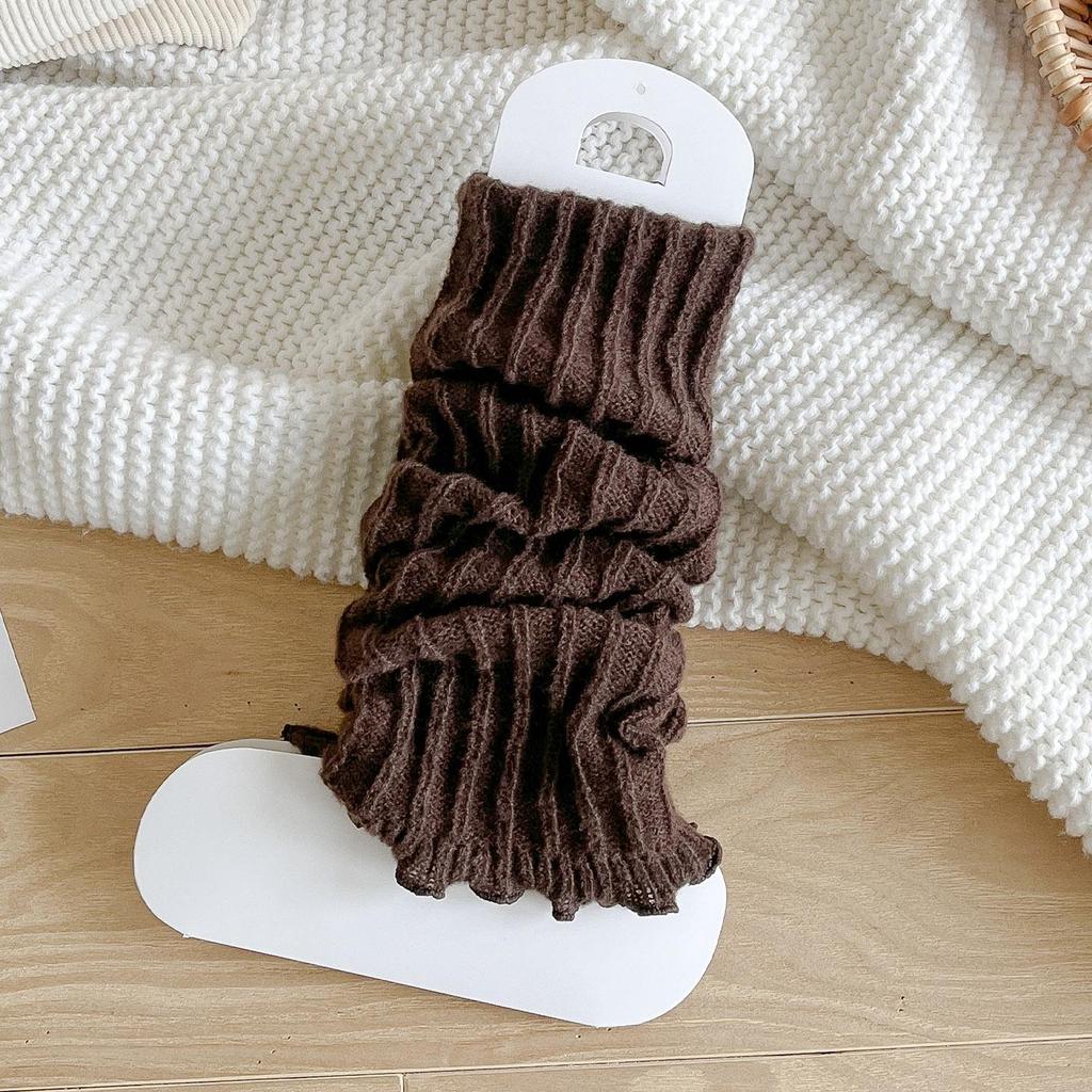 Damen Dunkelgraue Strick-Beinstulpen - Vielseitige Scrunch-Socken für Herbst & Winter