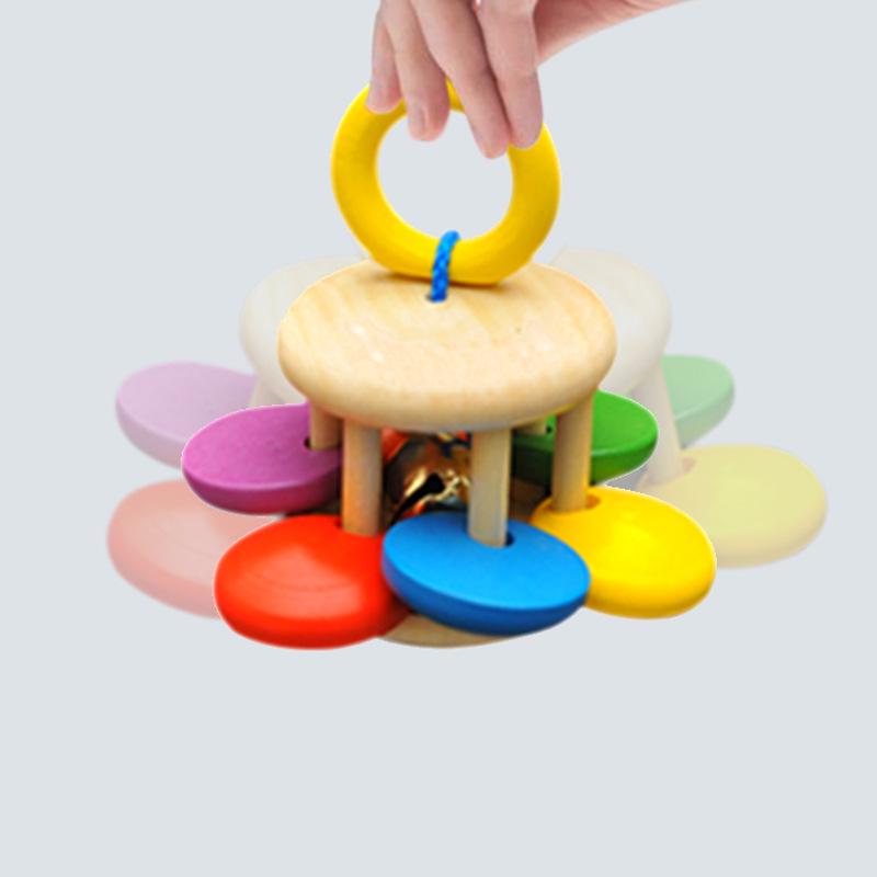 Wooden Baby Rattle: Soothing Educational Toy for Boys and Girls, Ages 0-8 Months