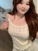 Cotton Lace Camisole Top With 3d Embroidery For Women Spring Summer Casual Wear
