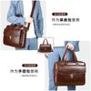 Leather Conference Briefcase High-end Men's Business Handbag Travel Computer Bag Oil Wax