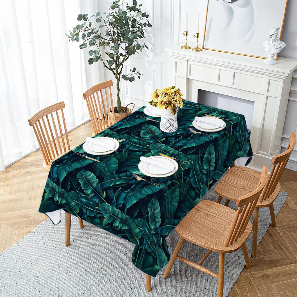 Table Cloth Floral Leaves Palm Leaves Printing Rectangular Tablecloths For Table Party Decoration Dining Tablescover Manteles