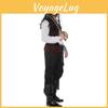 Przyciągający wzrok Męski Kostium Pirata Cosplay Na Imprezy Halloweenowe Z Wzorem Łowcy Czaszek