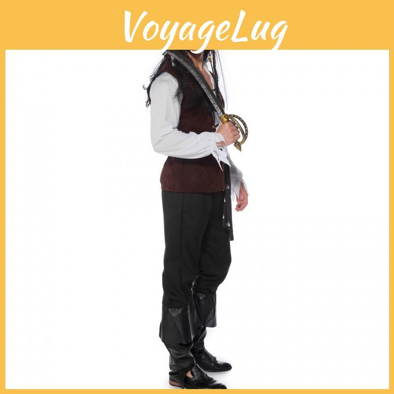 Przyciągający wzrok Męski Kostium Pirata Cosplay Na Imprezy Halloweenowe Z Wzorem Łowcy Czaszek