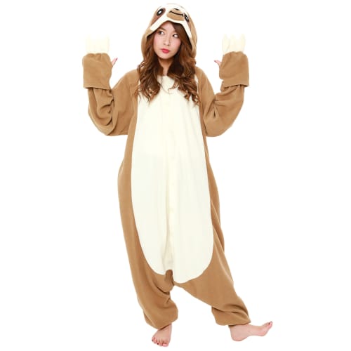 SAZAC Fleece Kigurumi Sloth Adult Jedna velikost pro většinu 2784