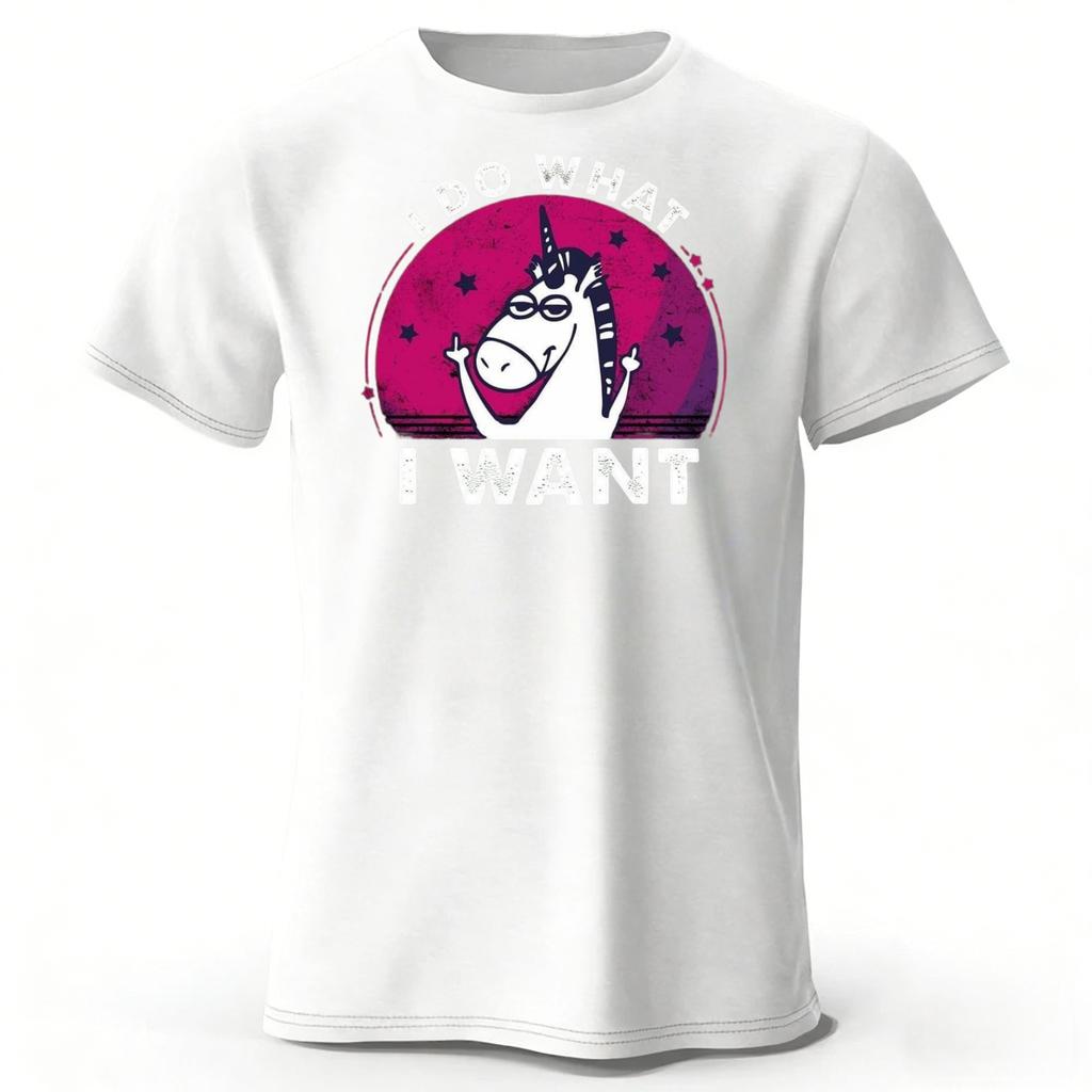 Trendy and Rebellious Unicorn Cotton Short Sleeved Men's Loose Comfortable Sports T-shirt Street Casual Tops