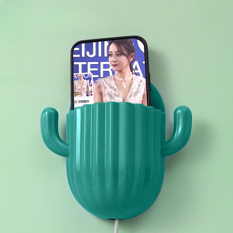 Toothbrush Holder Household Wall Self-adhesive Seamless Cactus Storage Rack Shaver Organizer Drain Shelf Bathroom Accessories