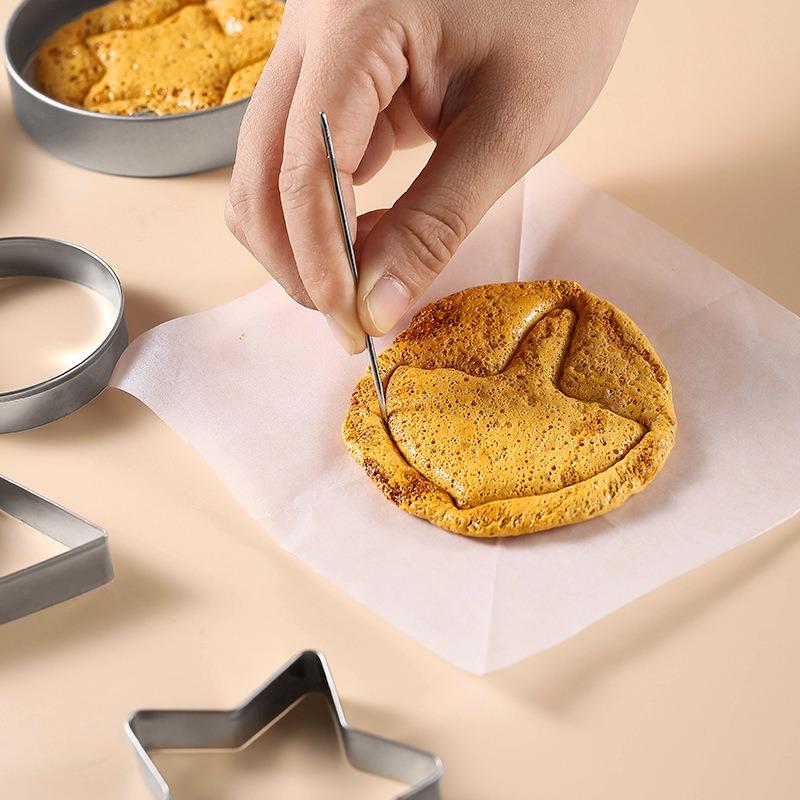 JUSTINLAU 12pcs/Set Candy Making Tool Stainless Steel Cookie Cutters Biscuit Molds Umbrella Triangle Star Circle Food Grade Mold