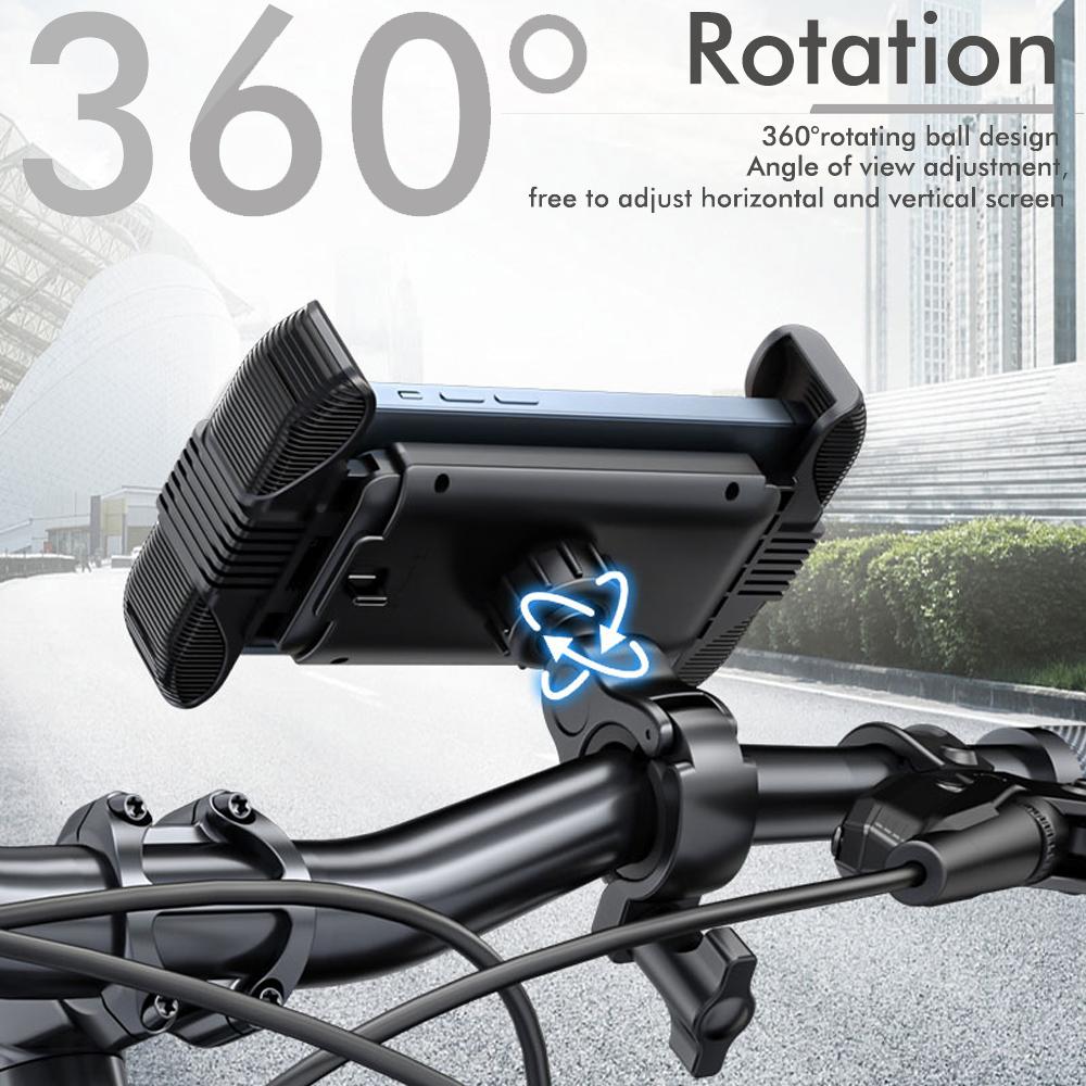 Universal Bike Phone Holder, Shockproof 360° Rotatable Motorcycle Mount with Quick Release for Fall Cycling & Dirt Riding
