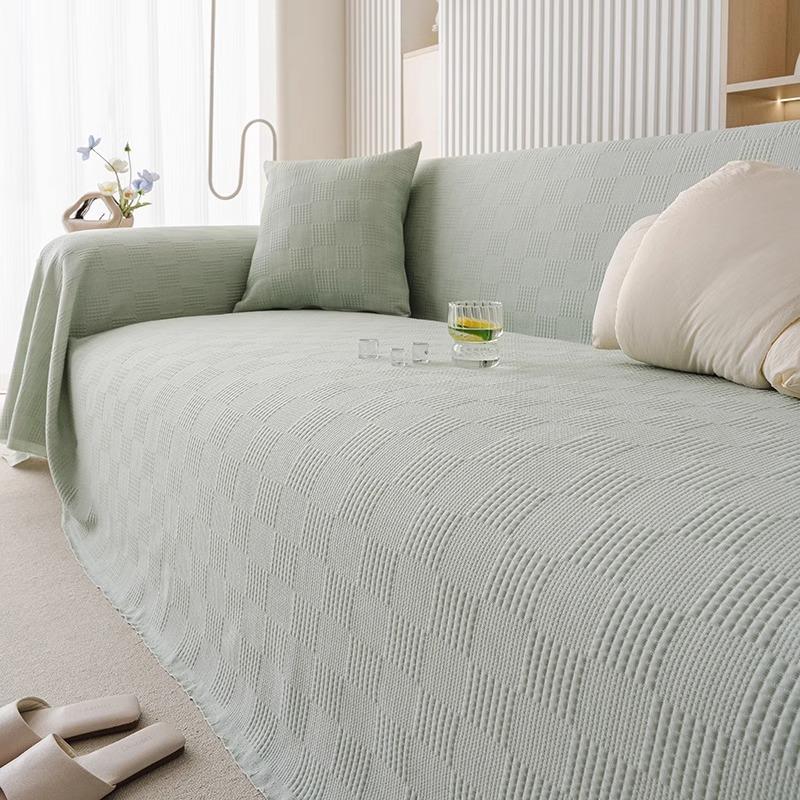 

Полотенце для дивана из ледяного шелка, нескользящее и прохладное летом, цельное полотно, полный чехол, передовой вид 2025 новый универсальный чехол, покрывало 180*130cm