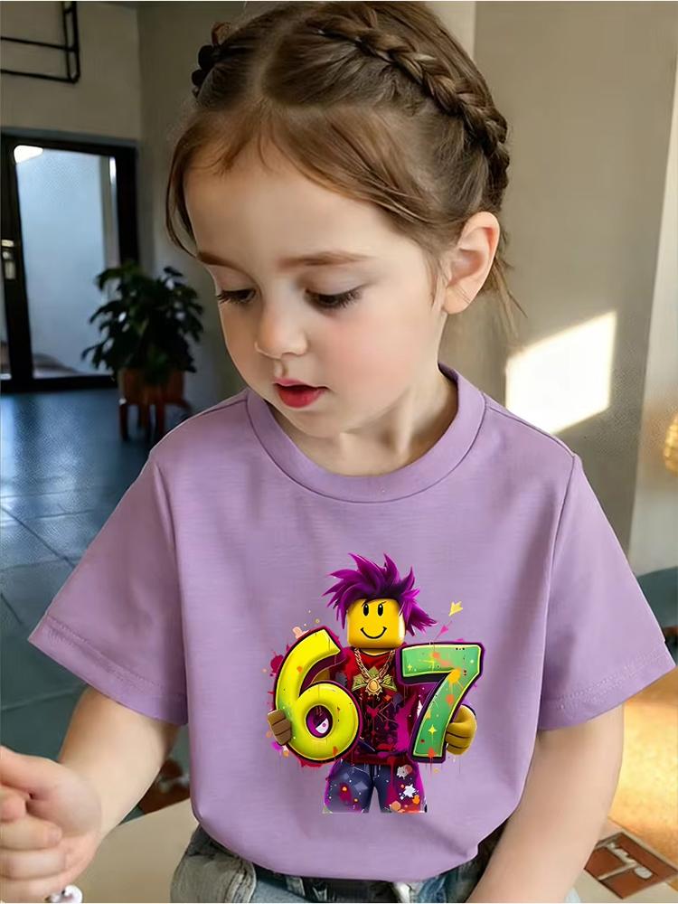 Kids 67 Themed Colorful Print TShirt Soft Cotton Fabric Breathable and Comfortable Ideal for Toddlers and Childrentk0315