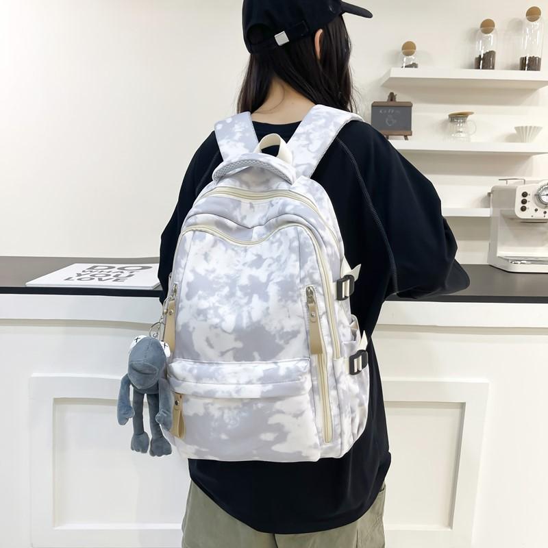 

Tie-Dye Backpack Junior High School Students Lightweight Schoolbag Large Capacity Backpack Style2 чорний